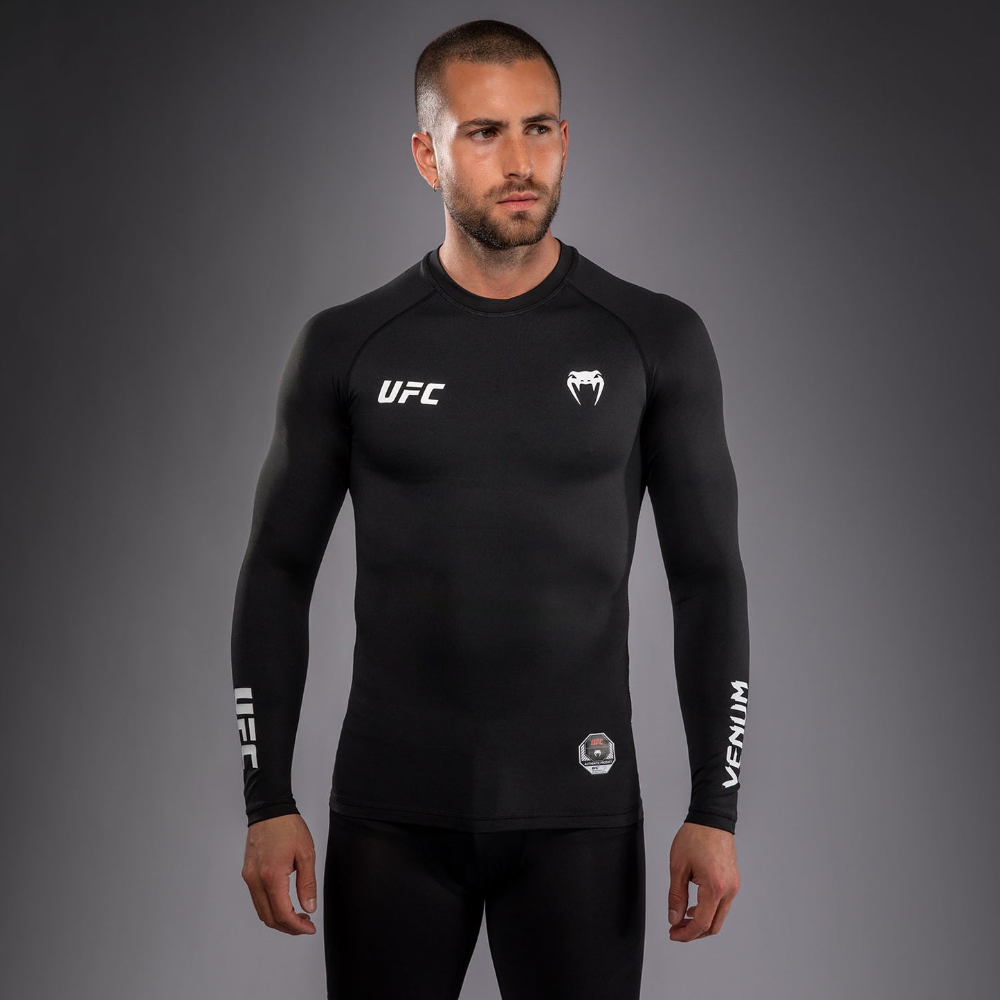 Мужской функциональный рашгард с длинным рукавом Venum UFC Unity by Venum Authentic Fight Week - Чёрный