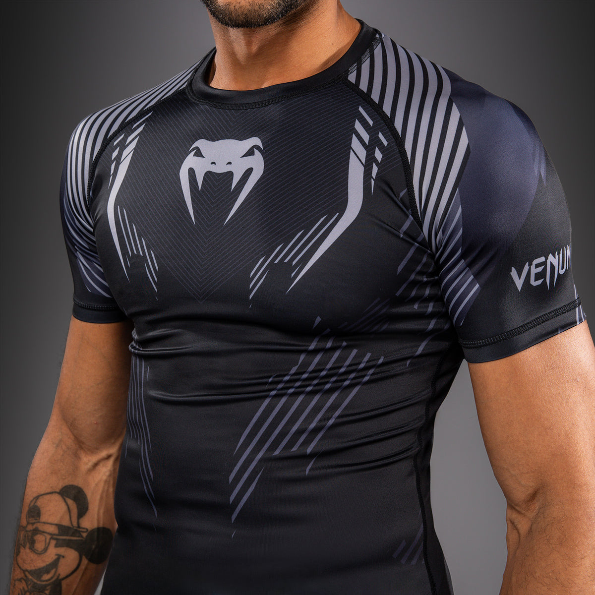 Рашгард с коротким рукавом Venum No-Gi 6.0 - Чёрный/Серый