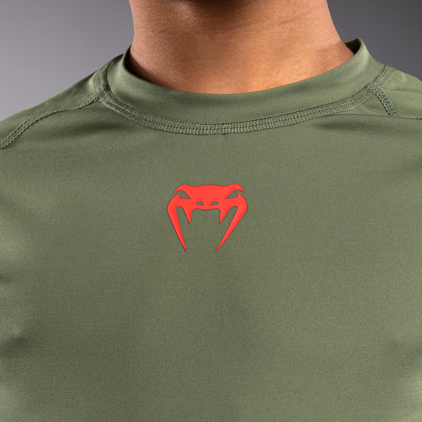 Venum Contender Дети Rashguards Длинные Рукава - Army Green/Orange