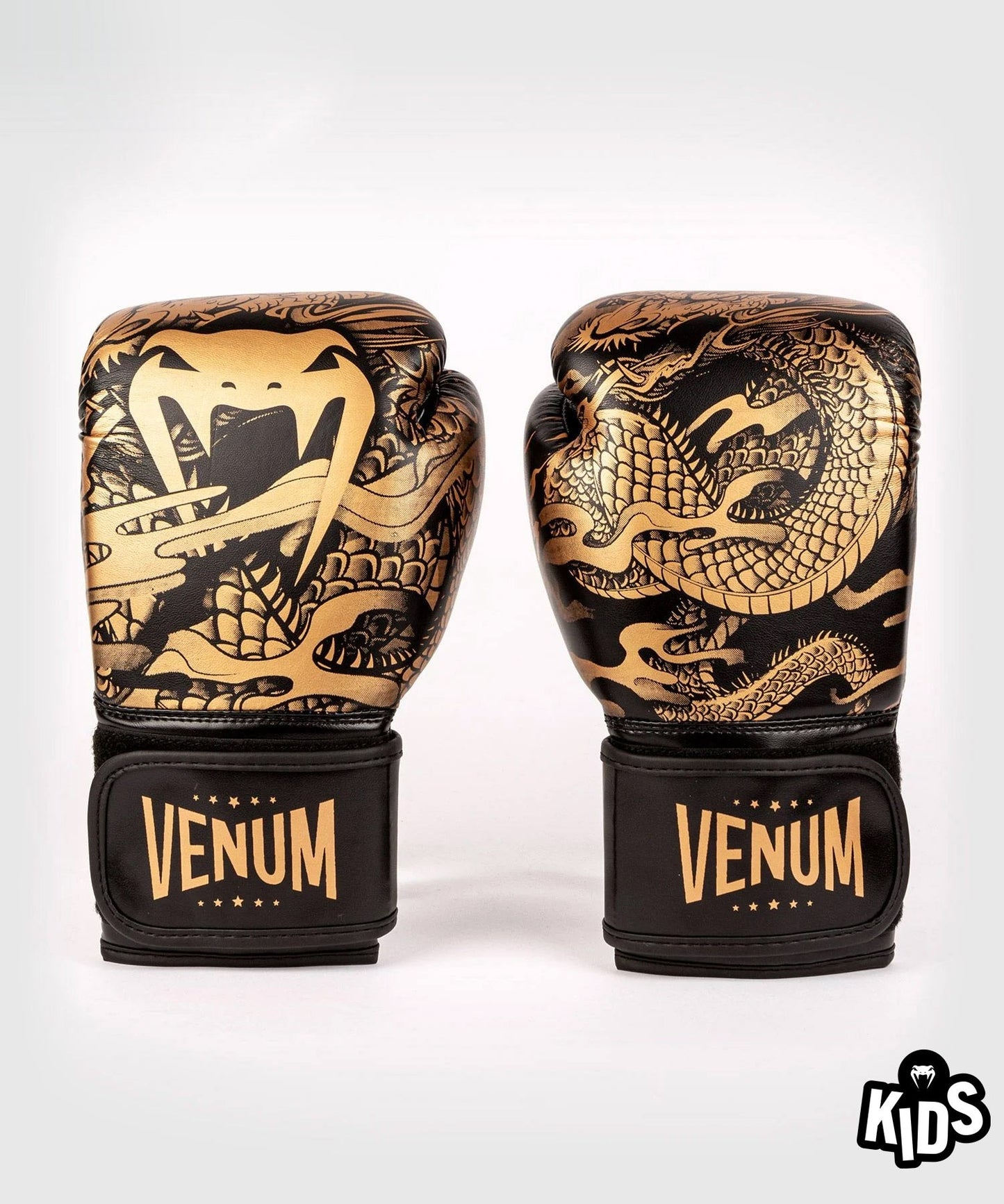 Боксерские перчатки Venum Dragon's Flight - для детей - черный/бронзовый