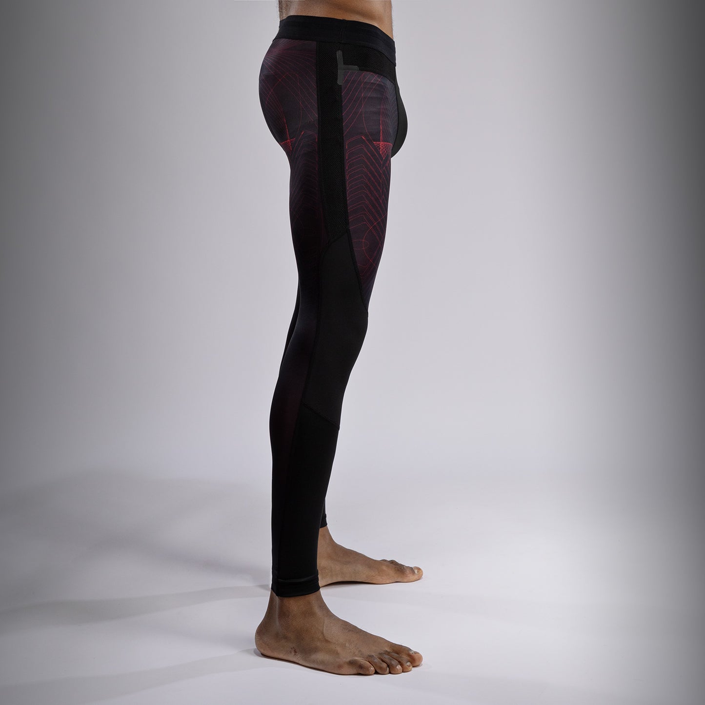 Компессионные леггинсы для мужчин Venum G-Fit Air - Глубокий черный / Огненно-красный