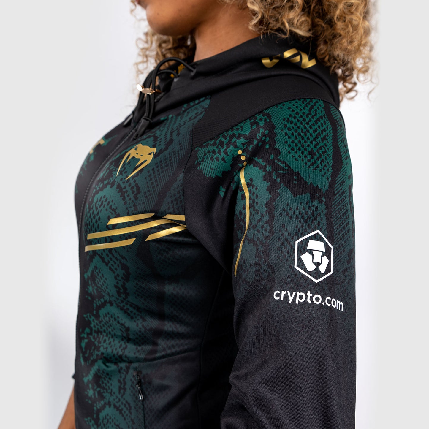 Толстовка UFC Adrenaline by Venum Authentic Fight Night  - Зеленый/Черный/Золотой - Emerald Edition