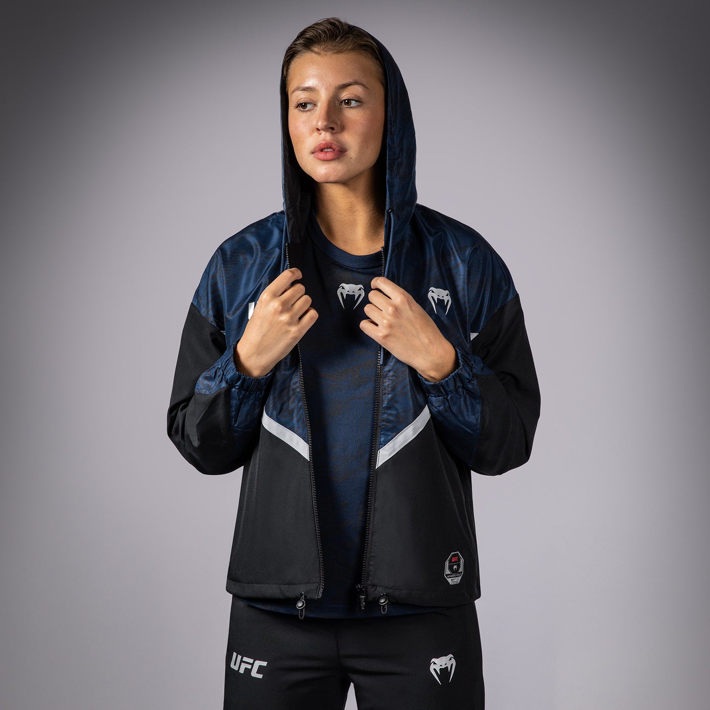 Толстовка UFC Fusion by Venum Fight Week на молнии для женщин - Oceanic Blue