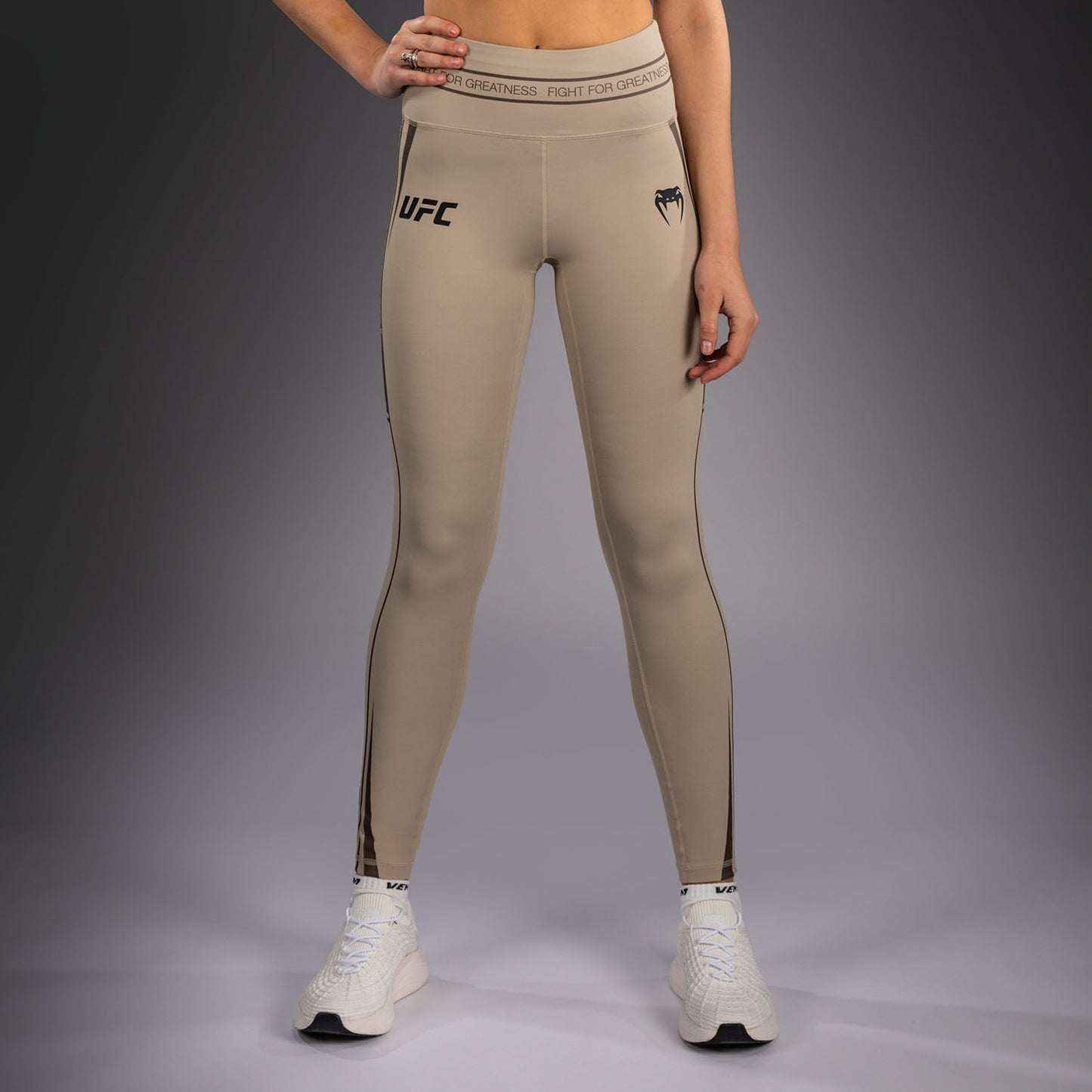 Женские функциональные компрессионные штаны Venum UFC Unity by Venum Authentic Fight Week - Песочный