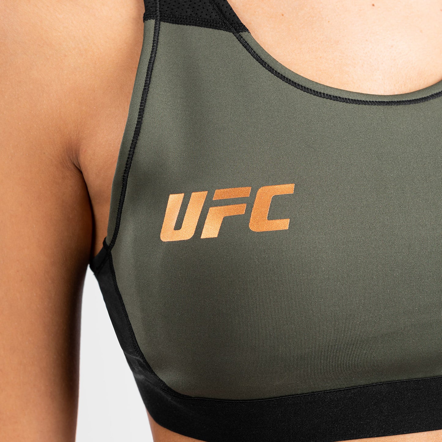 UFC Adrenaline by Venum Fight Week Женский спортивный бюстгальтер - хаки/бронза