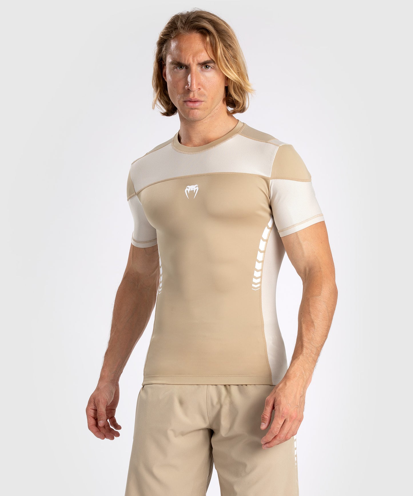 Venum Tempest Мужская Футболка С Коротким Рукавом Rashguard - Бежевый/Песочный