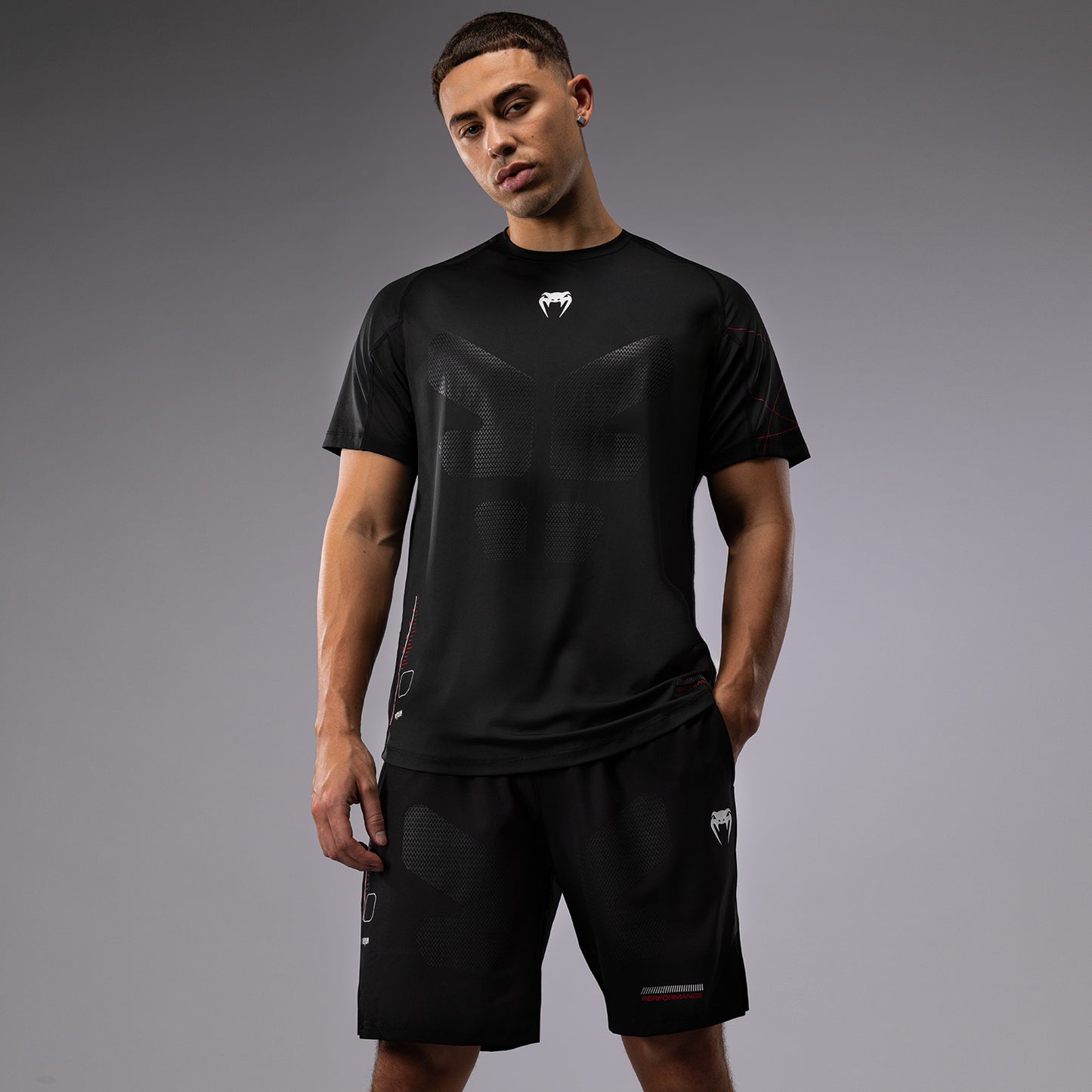 Venum Tactical XT Мужская футболка Dry Tech T-Shirt - черный/огненно-красный