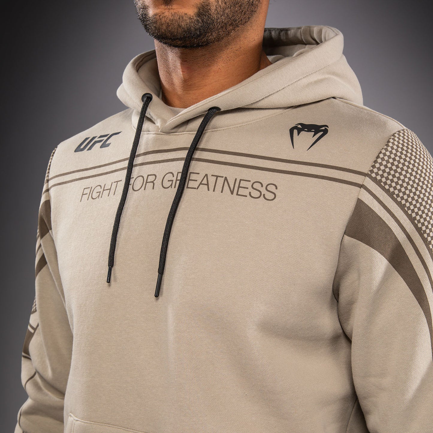 Мужская толстовка с капюшоном Venum UFC Unity by Venum Authentic Fight Week - Песочный