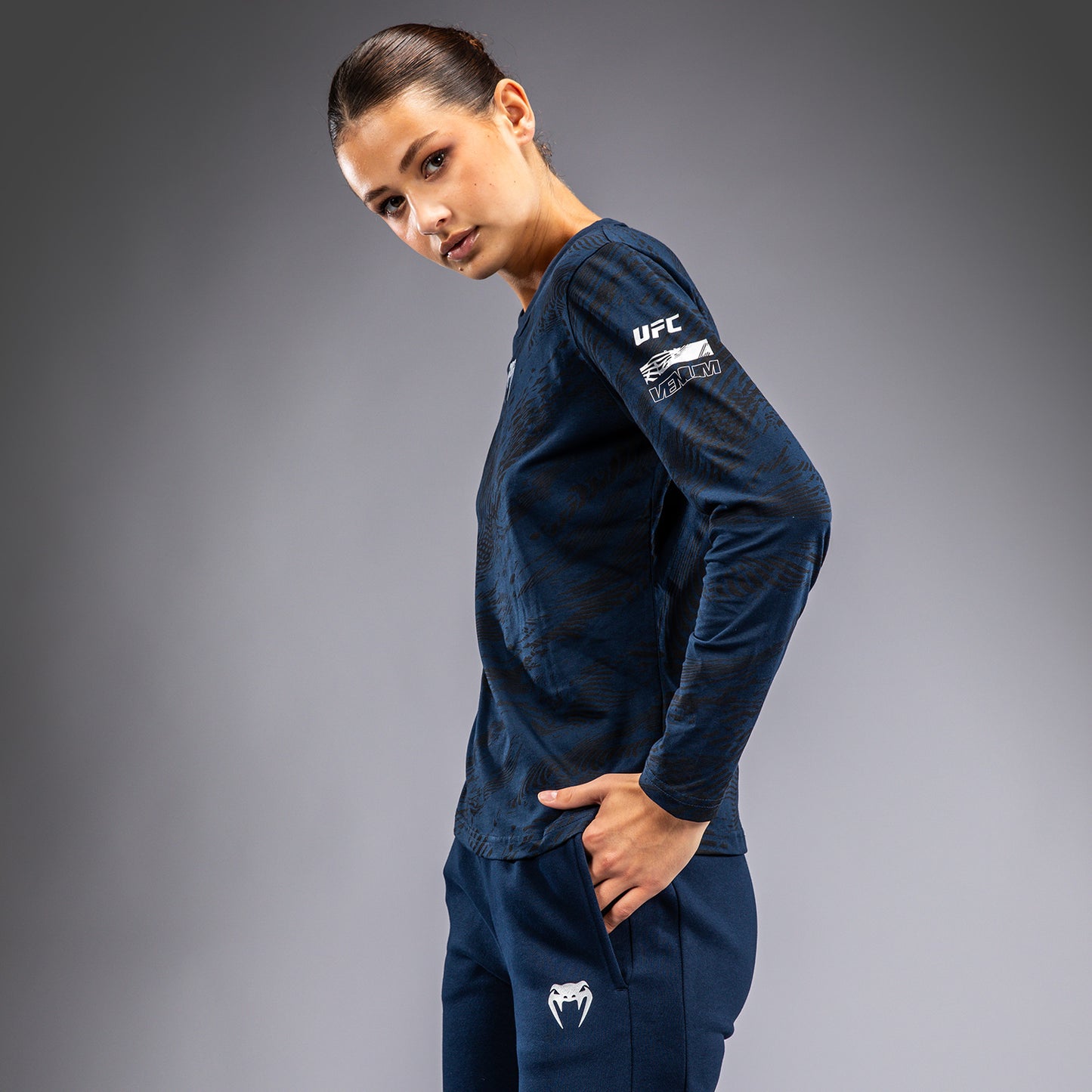 Футболка UFC Fusion by Venum Fight Week с длинным рукавом для женщин - Oceanic Blue
