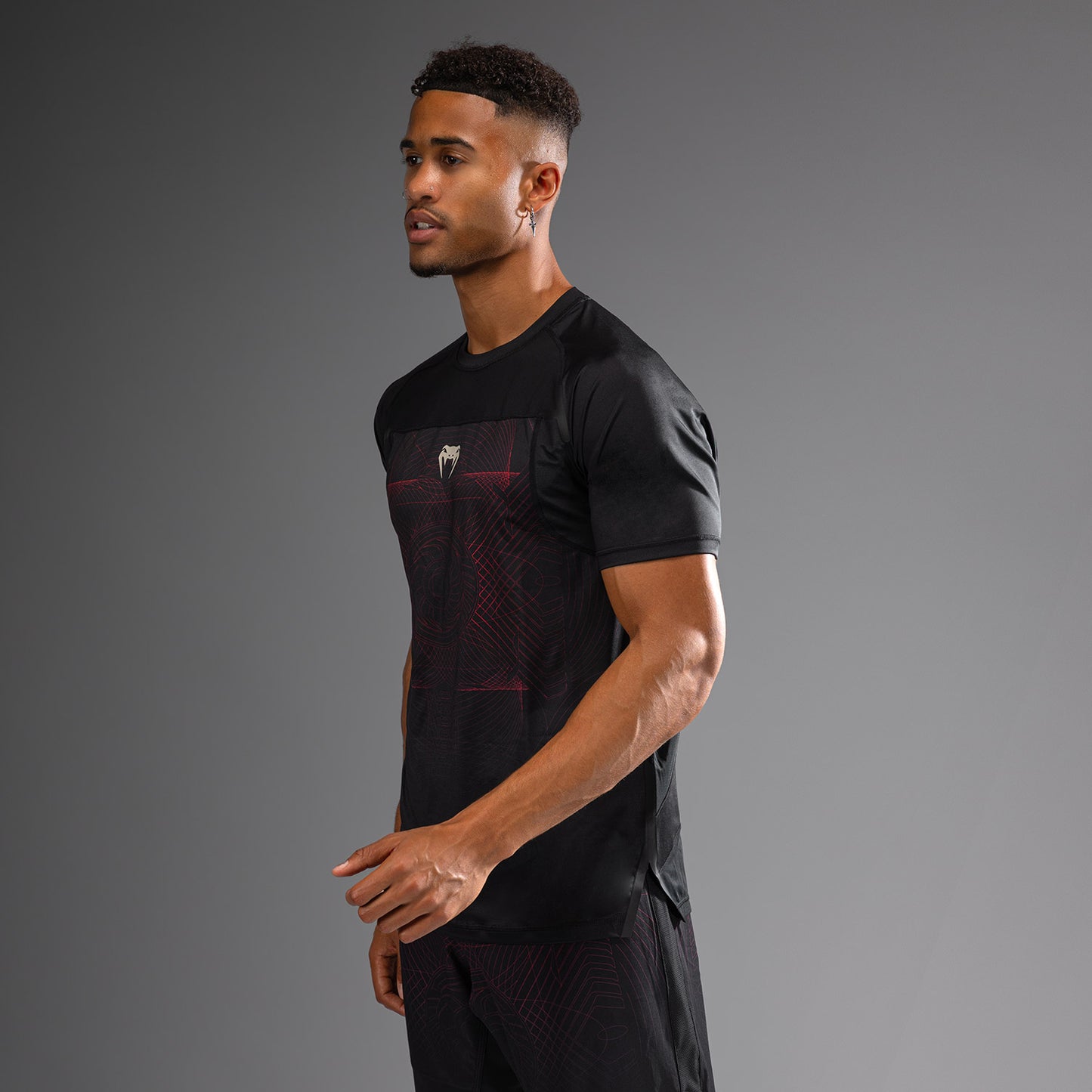 Футболка для мужчин Venum G-Fit Air Dry-Tech - Глубокий черный / Огненно-красный