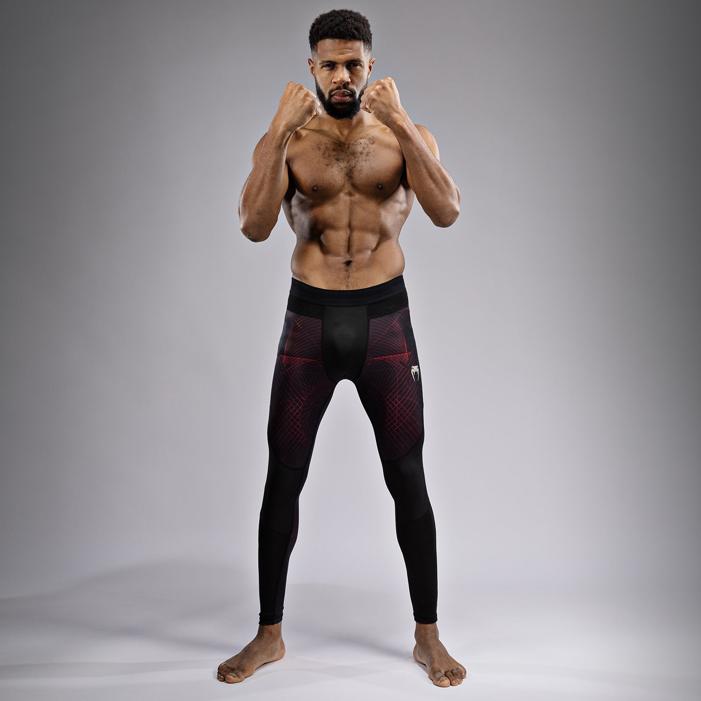 Компессионные леггинсы для мужчин Venum G-Fit Air - Глубокий черный / Огненно-красный