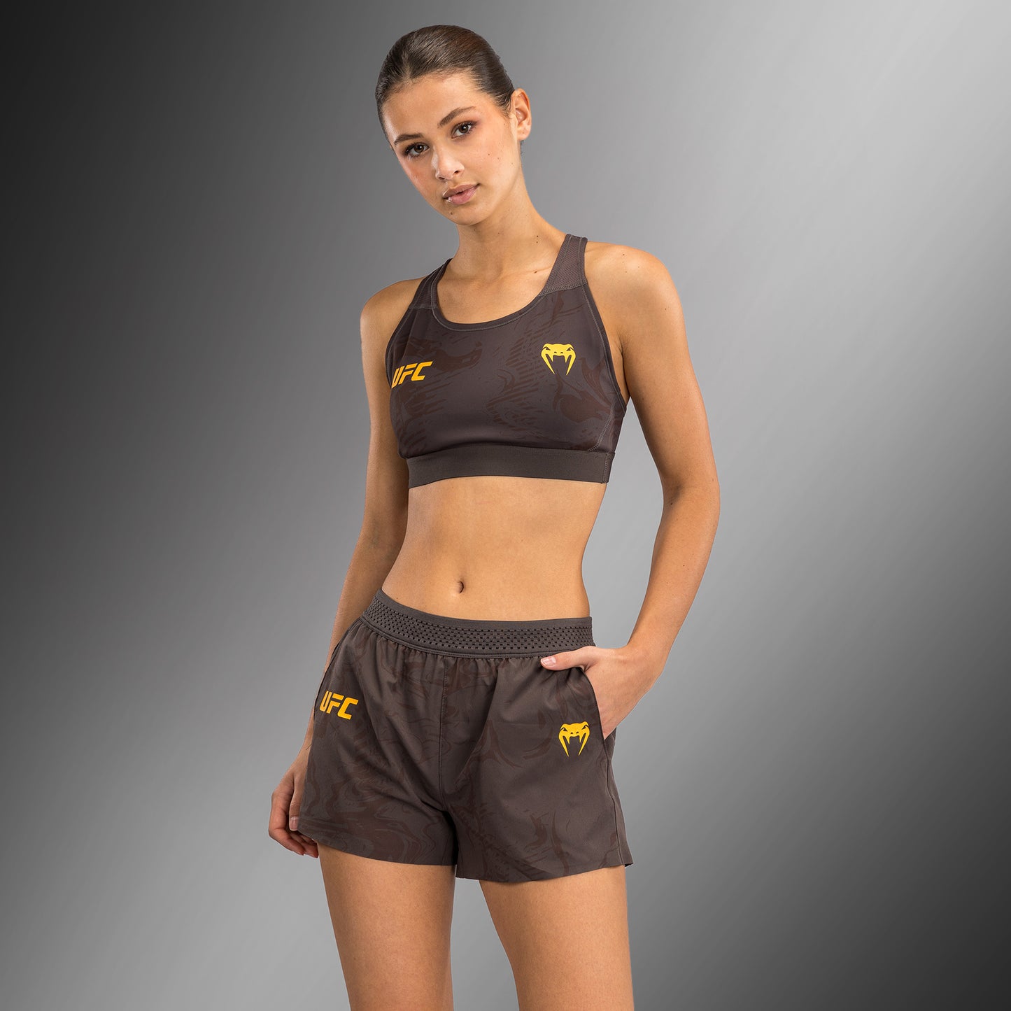 Шорты UFC Fusion by Venum Fight Week для женщин - Earthen Brown