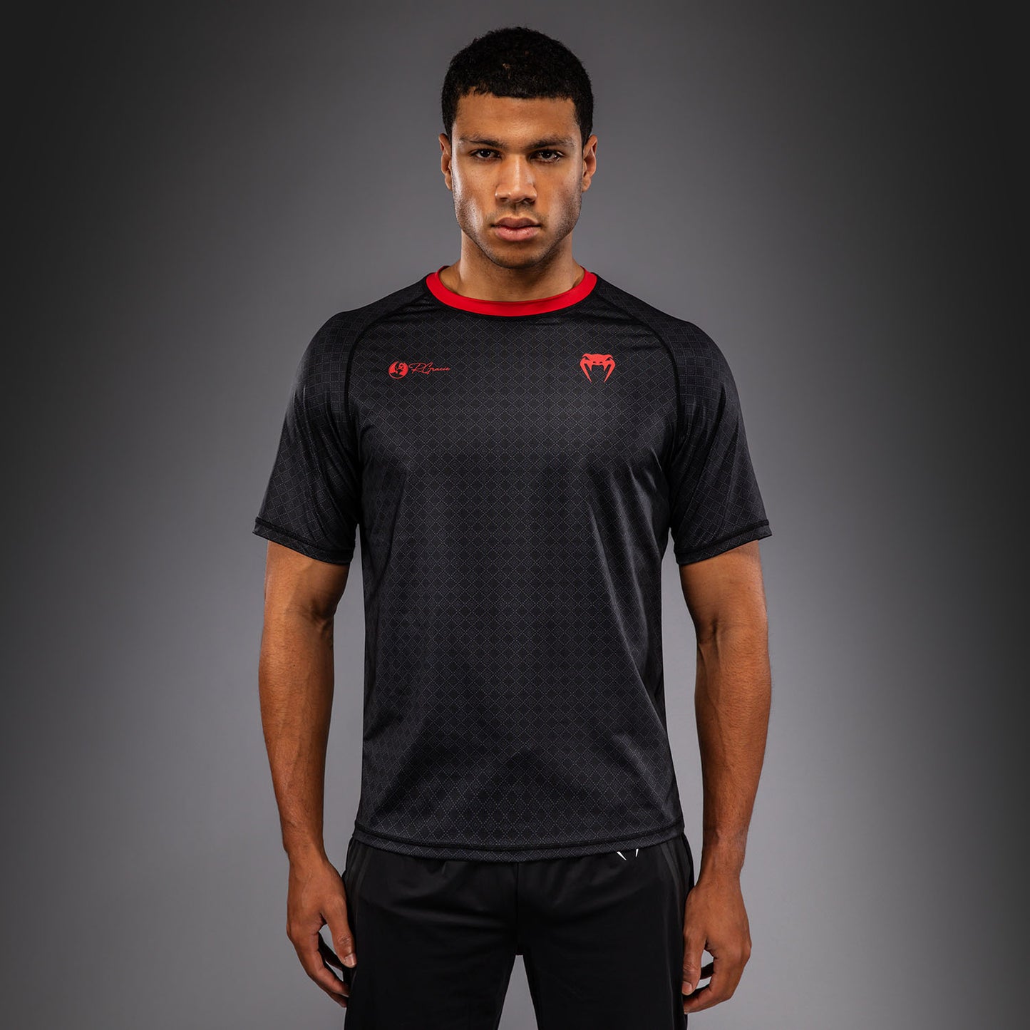 Футболка Dry Tech Venum x Roger Gracie Signature - Чёрный/Красный