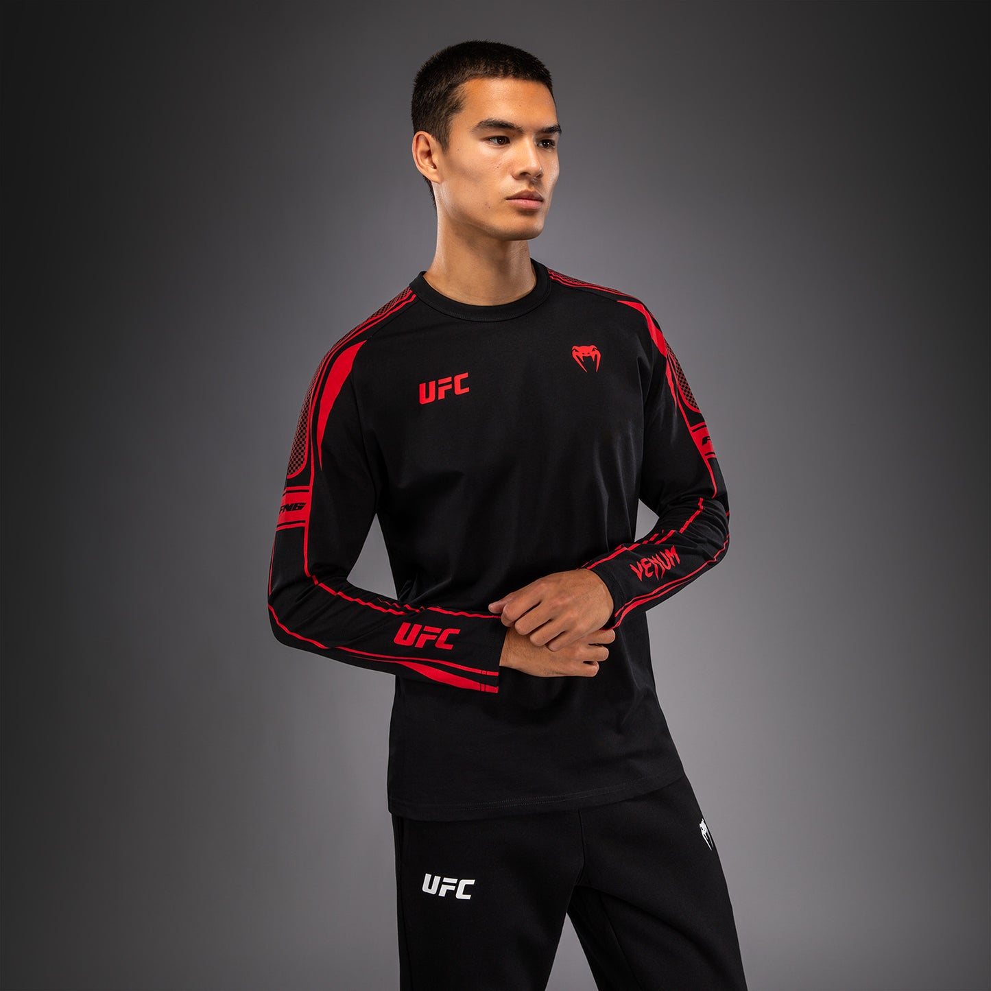 Мужская футболка с длинным рукавом Venum UFC Unity by Venum Authentic Fight Week - Чёрный