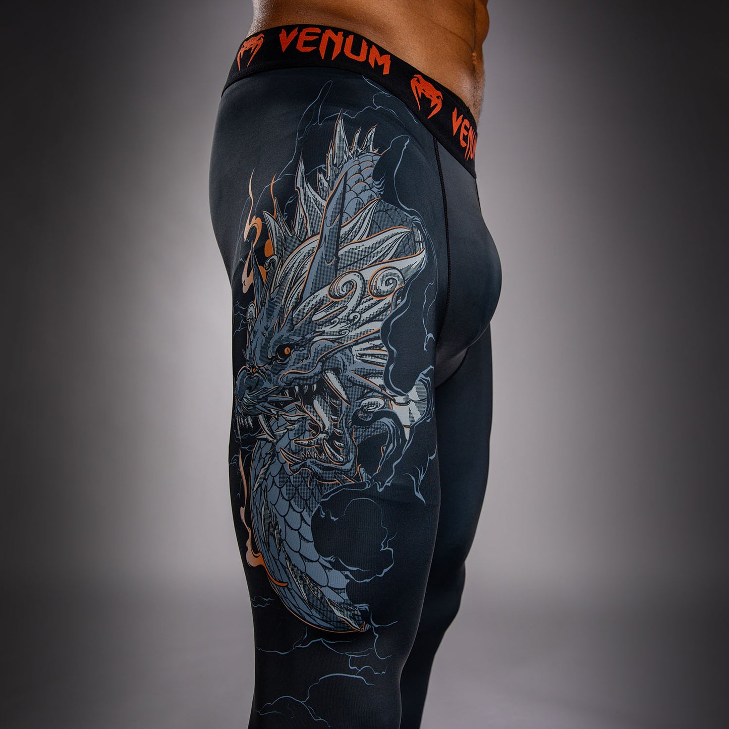 Спатсы Venum Thunder Dragon – Чёрный/Серый/Медный