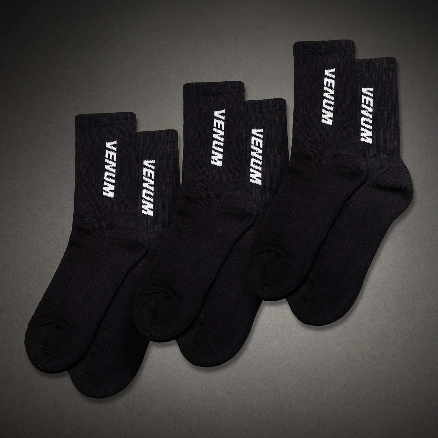 Носки Venum Essential (набор из 3 пар) – Чёрный/Белый