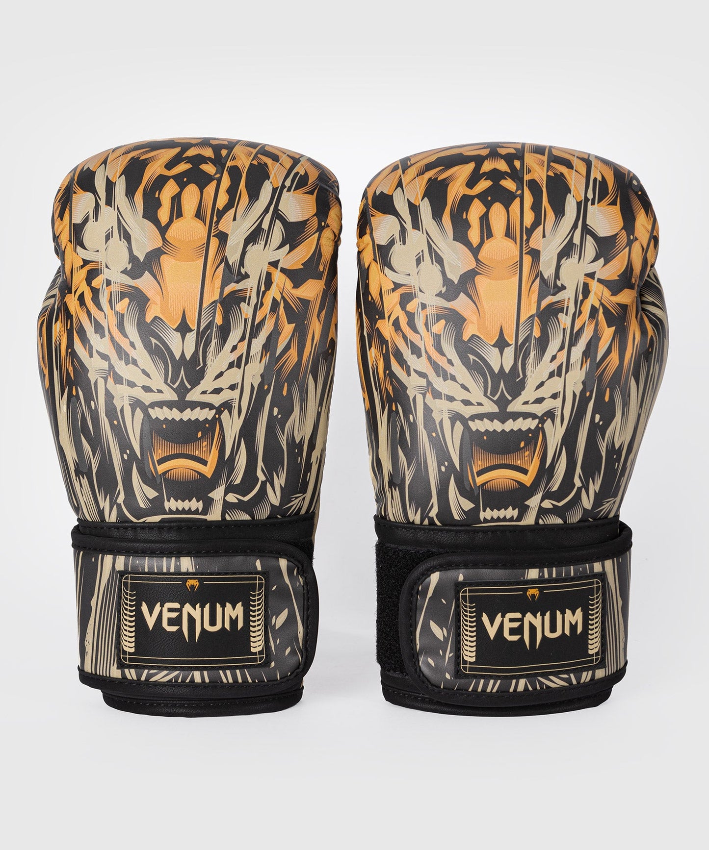 Боксерские перчатки Venum Tiger - Черный / Неоновый оранжевый