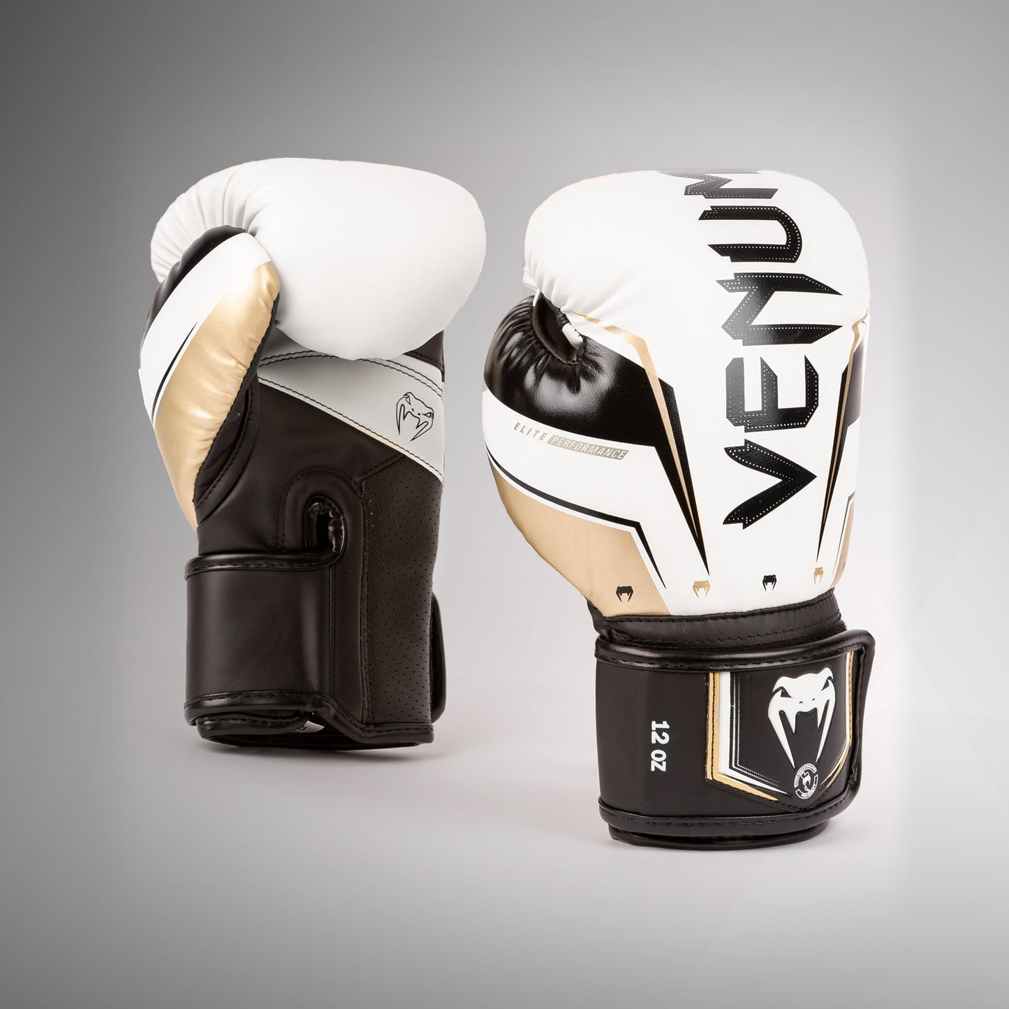 Боксерские перчатки Venum Elite Evo - белый/золотой