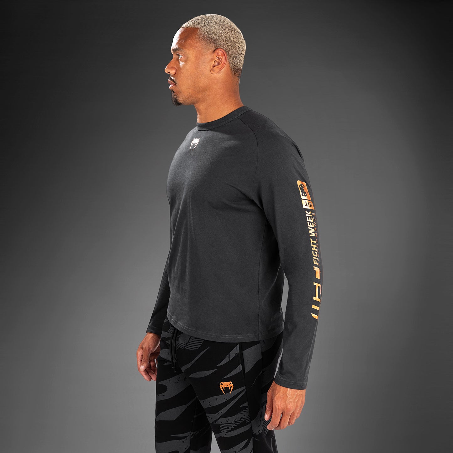 Мужская Футболка С Длинным Рукавом UFC Adrenaline By Venum Fight Week - Charcoal Grey