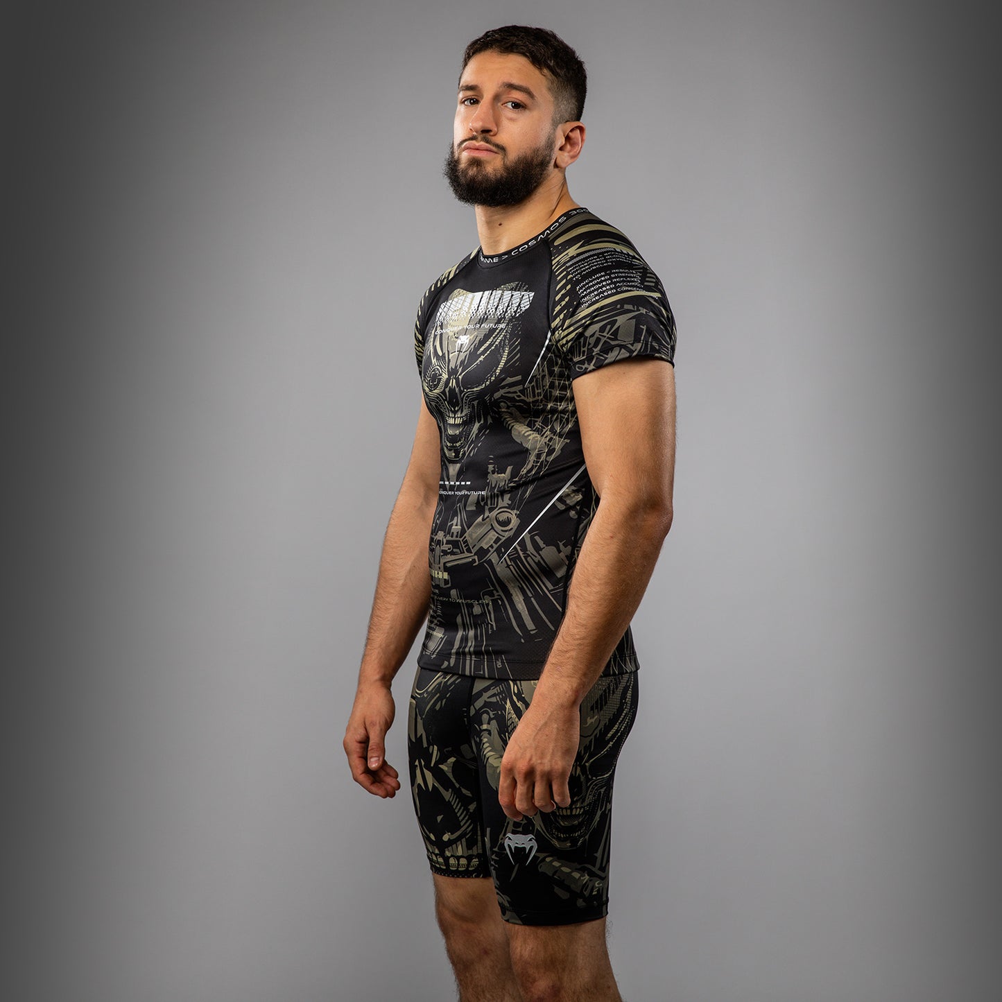 Venum Invader Рашгард с коротким рукавом - Черный/Песок