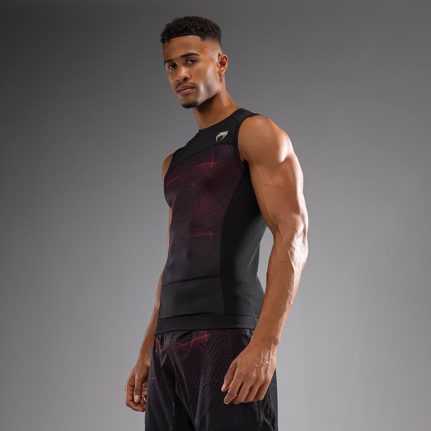 Модель без рукавов Rashguard для мужчин Venum G-Fit Air - Глубокий черный / Огненно-красный