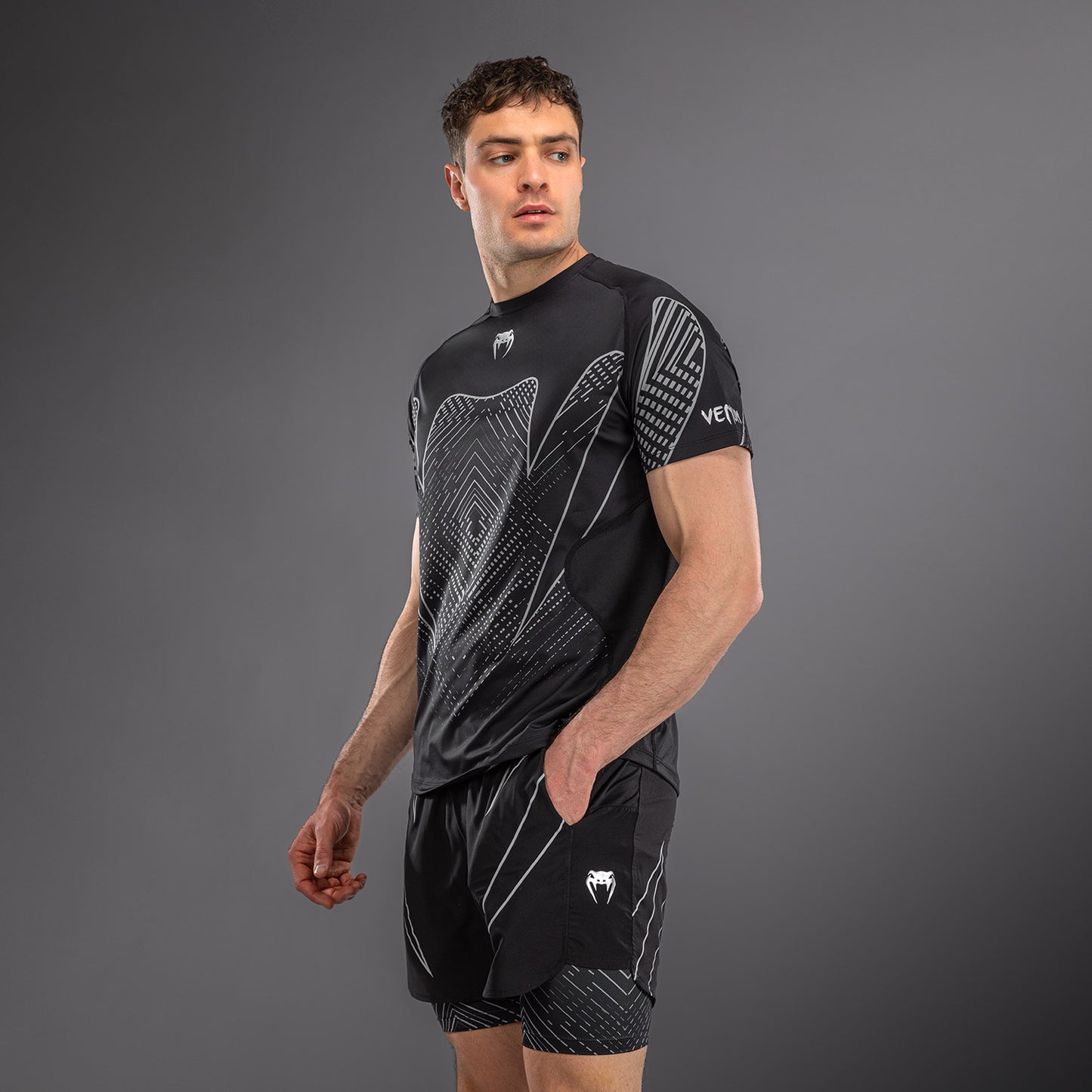 Футболка Dry Tech Venum Midnight Fury – Чёрный/Серый/Серебристый