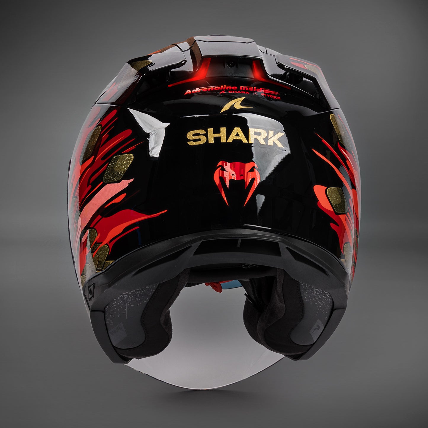 Venum x Shark SKWAL i3 JET Мотоциклетный шлем - красный/золотой