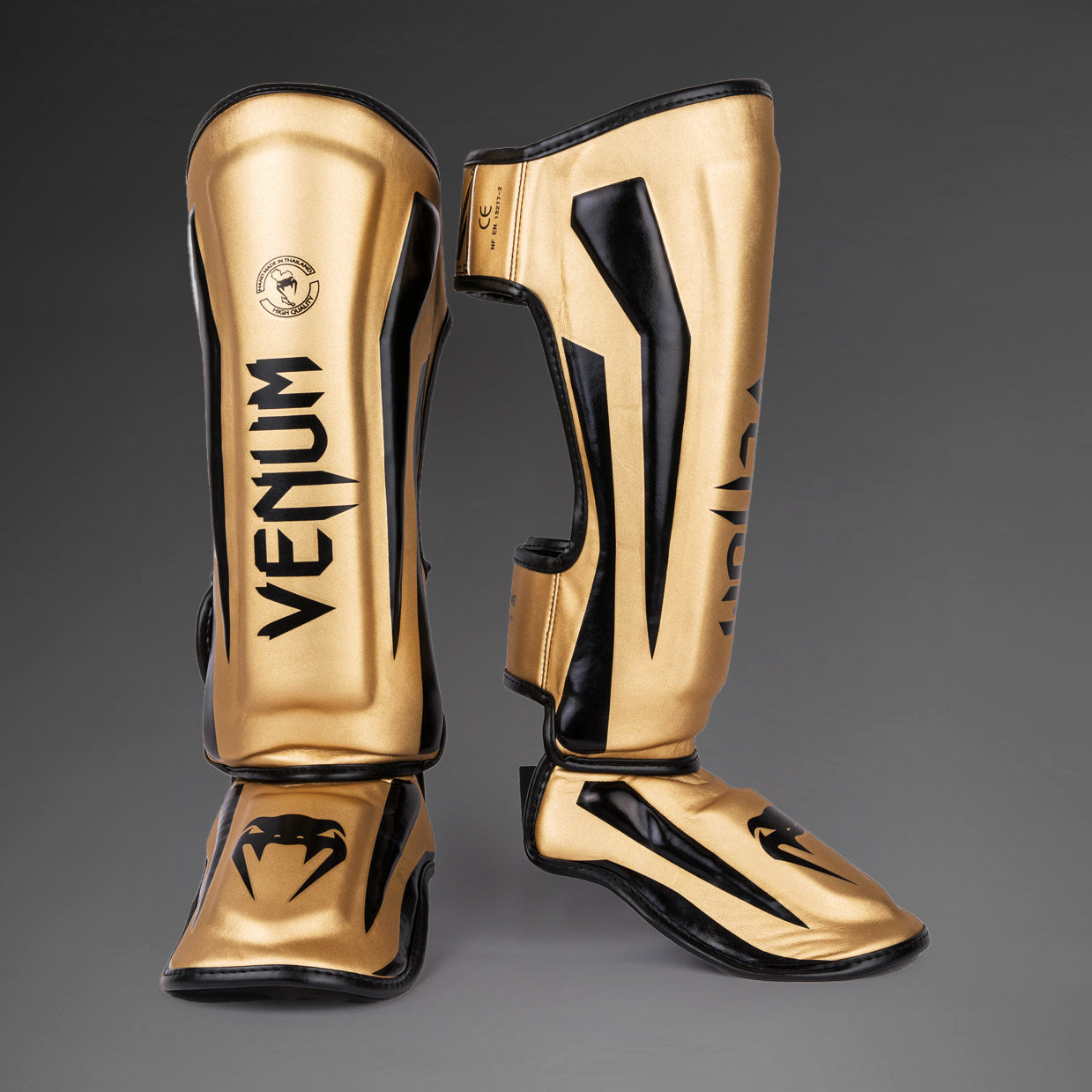 Venum Elite Стоячие щитки для голени - золото/черный