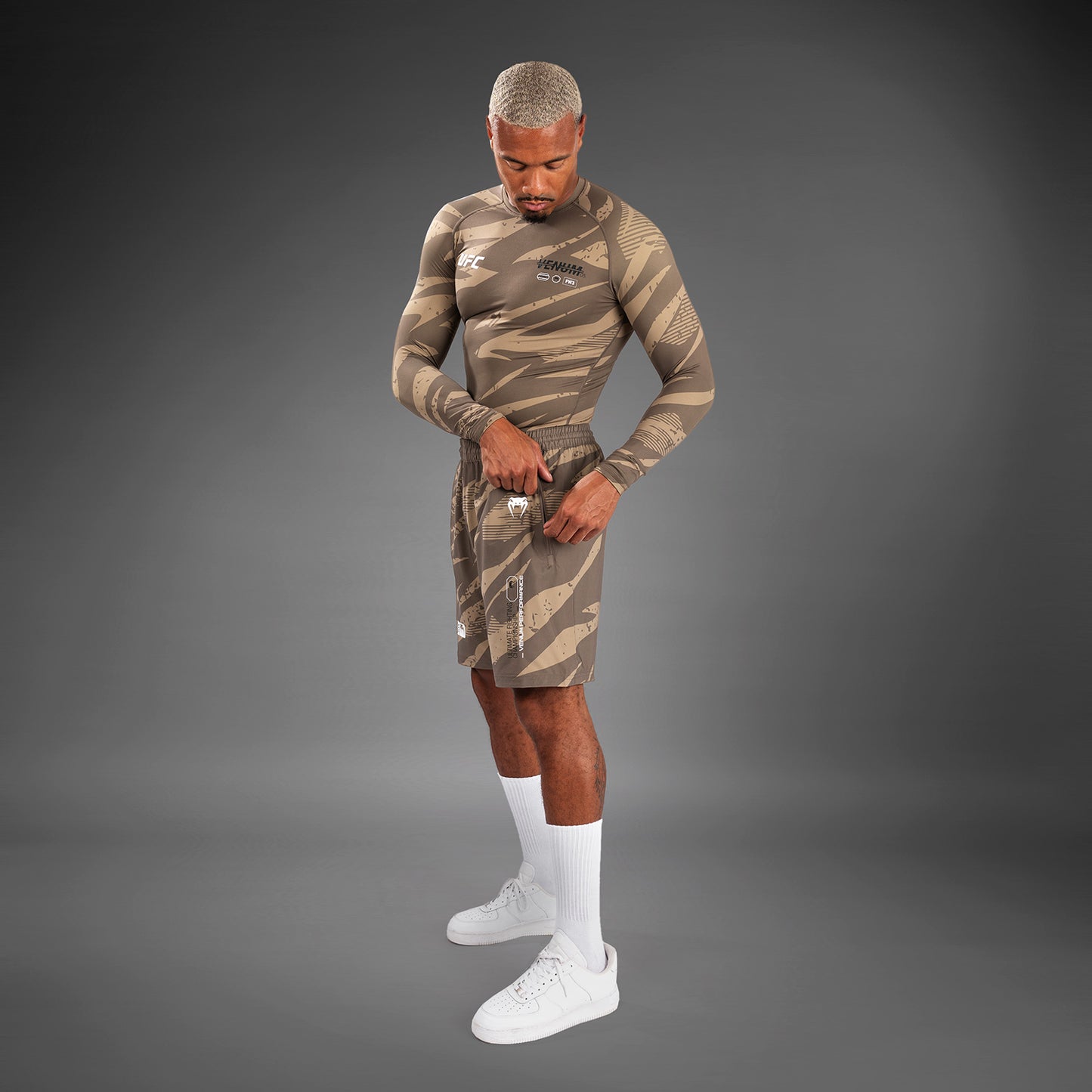 Мужские Шорты UFC Adrenaline By Venum Fight Week Performance - Desert Camo