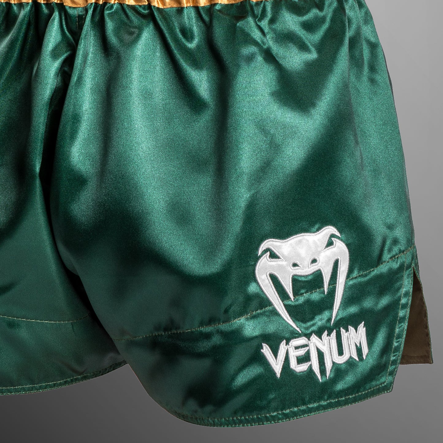 Venum Classic - Шорты Muay Thaï Short - зеленый/золотой/белый