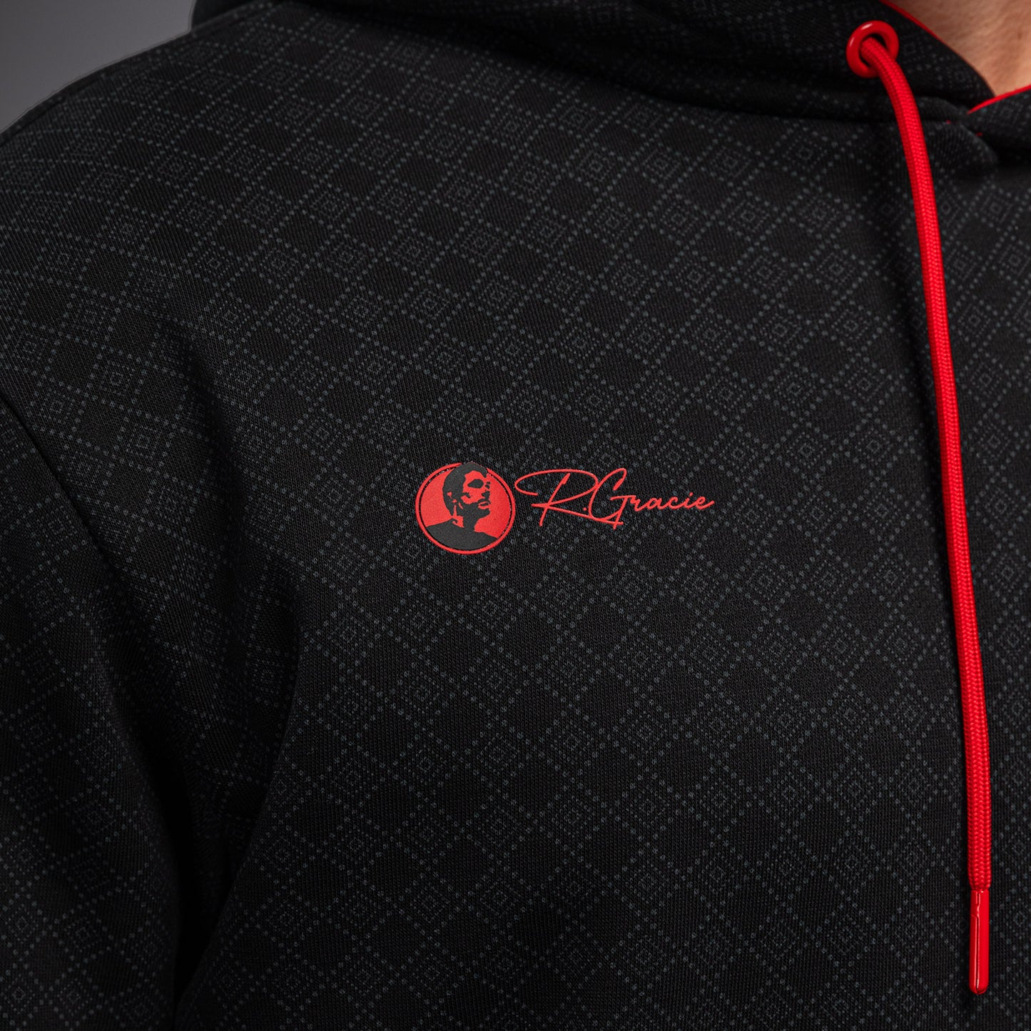 Толстовка с капюшоном Venum x Roger Gracie Signature - Чёрный/Красный