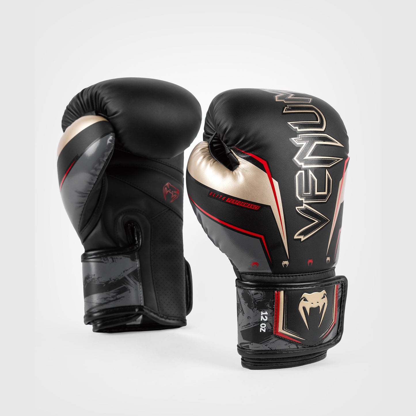 Боксерские перчатки Venum Elite Evo - черный/золотой/красный