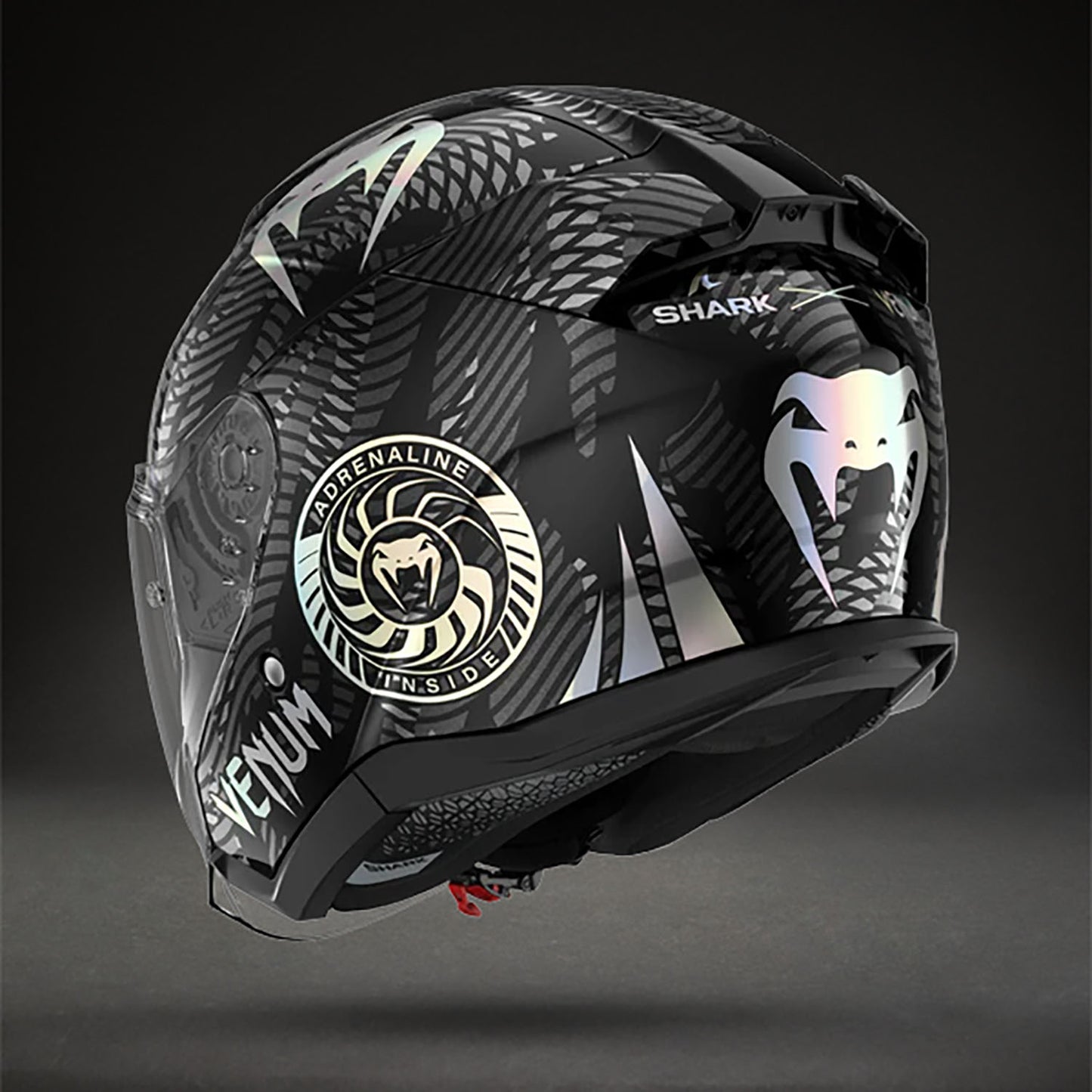 Защитный шлем Venum x Shark SKWAL JET Motorcycle – Чёрный хром/Антрацит
