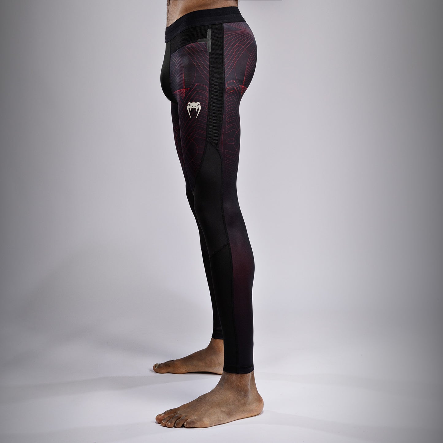 Компессионные леггинсы для мужчин Venum G-Fit Air - Глубокий черный / Огненно-красный