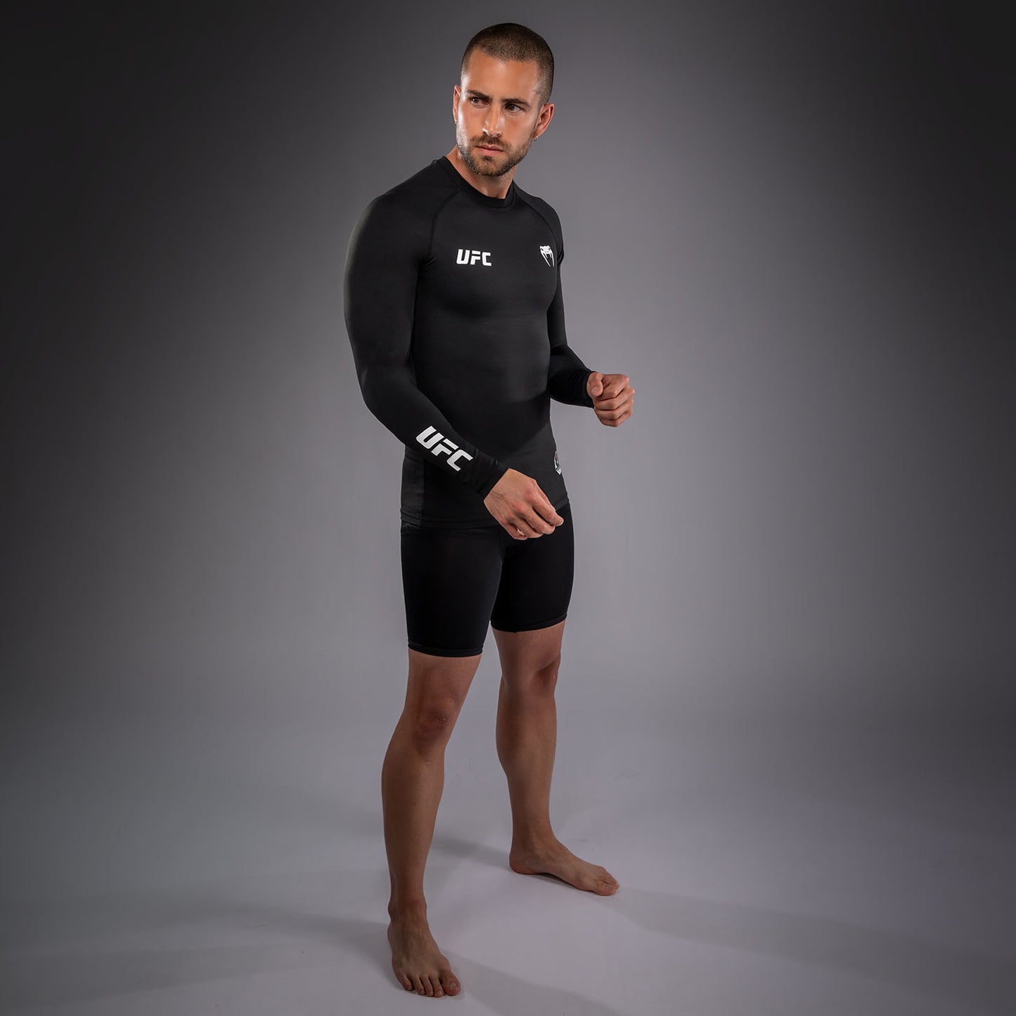 Мужской функциональный рашгард с длинным рукавом Venum UFC Unity by Venum Authentic Fight Week - Чёрный
