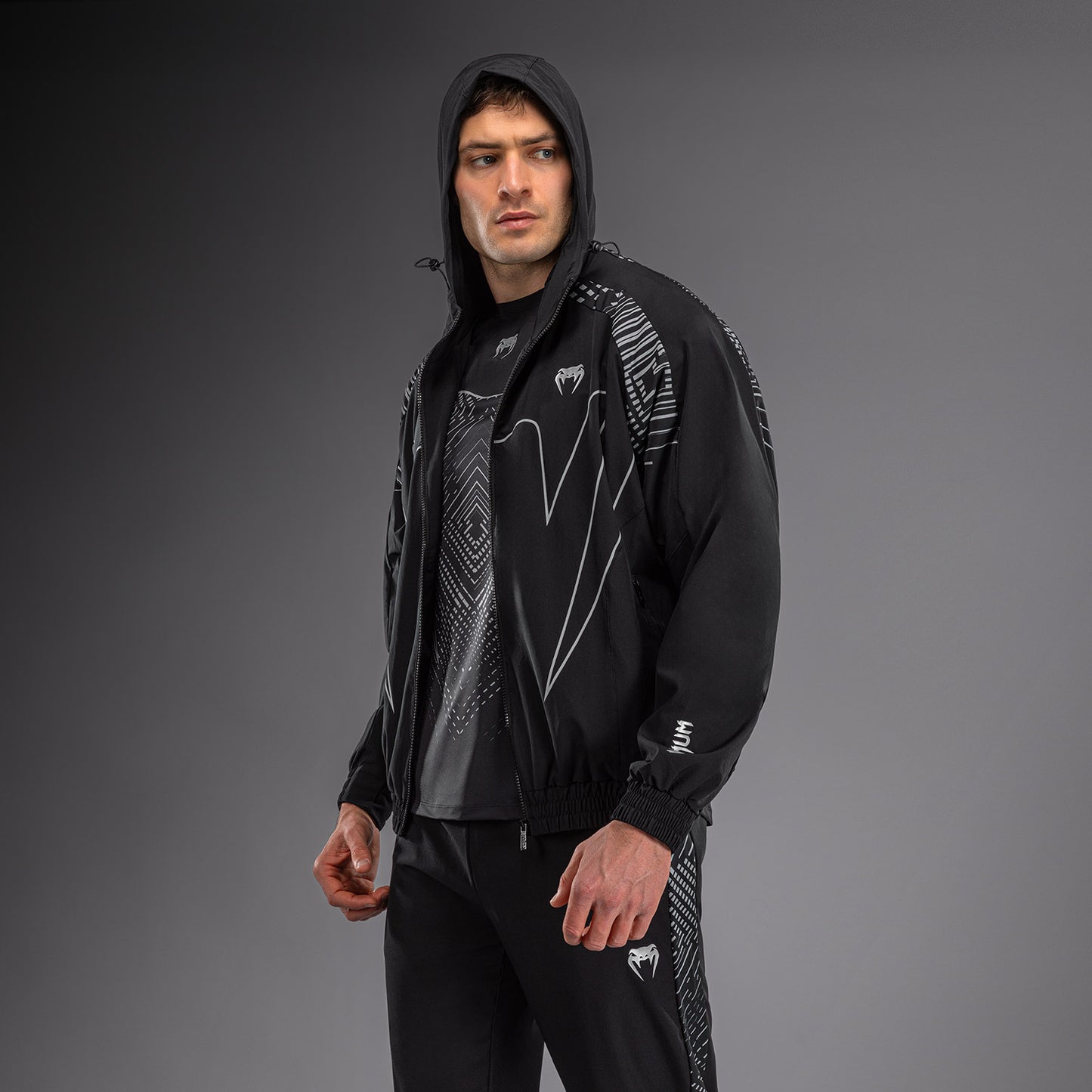 Спортивная куртка Venum Midnight Fury – Чёрный/Серый/Серебристый