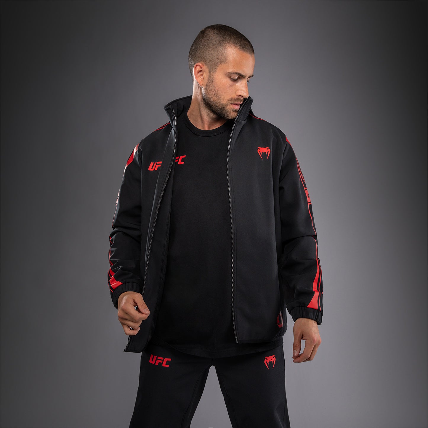 Мужская толстовка с капюшоном на молнии Venum UFC Unity by Venum Authentic Fight Week - Чёрный