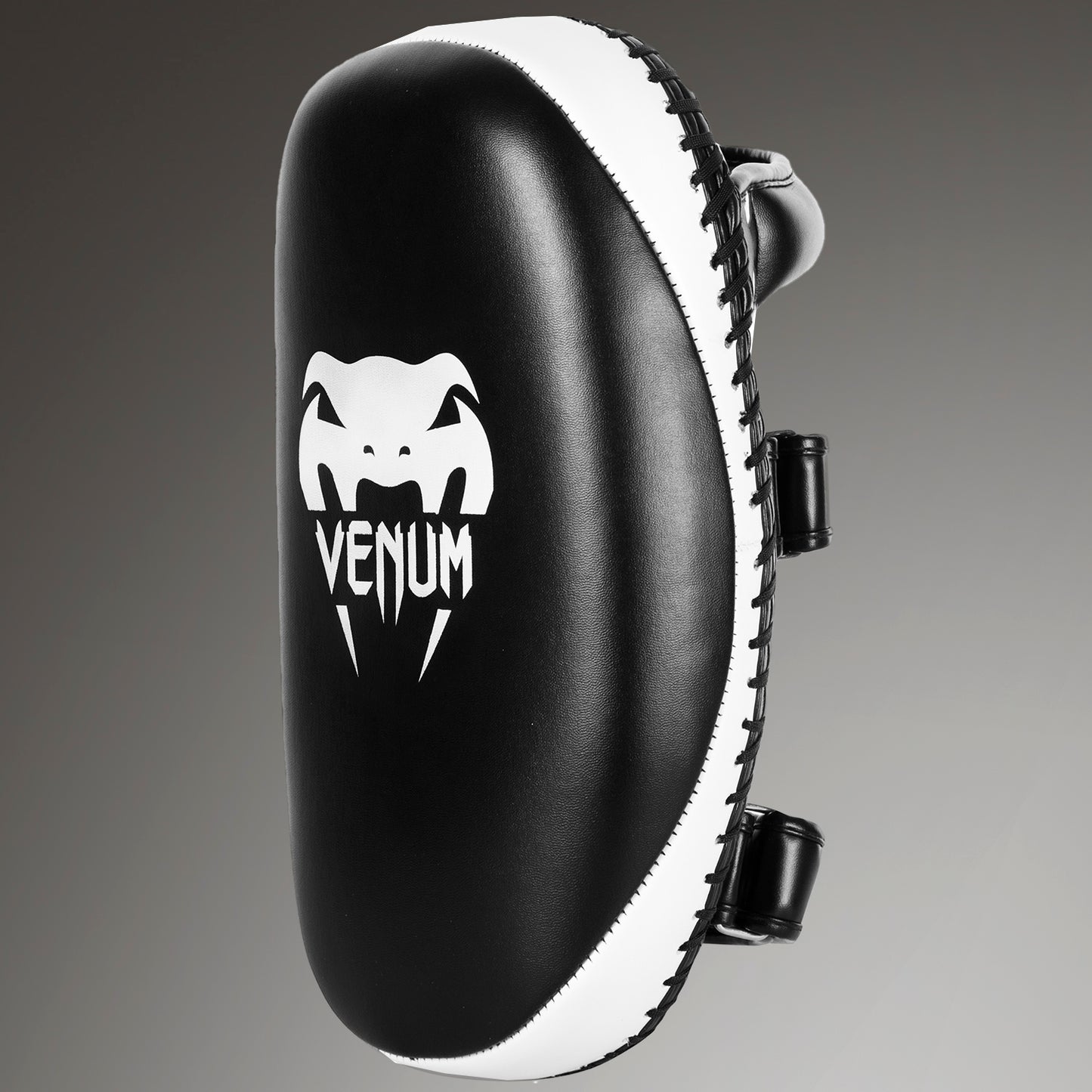 Пэды для кика Venum Light – кожа Skintex – Чёрный/Ice (пара)