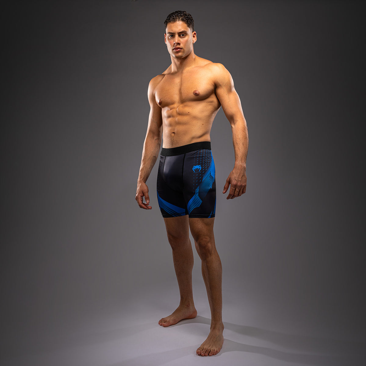Компрессионные шорты Venum No-Gi 6.0 Vale Tudo - Чёрный/Синий