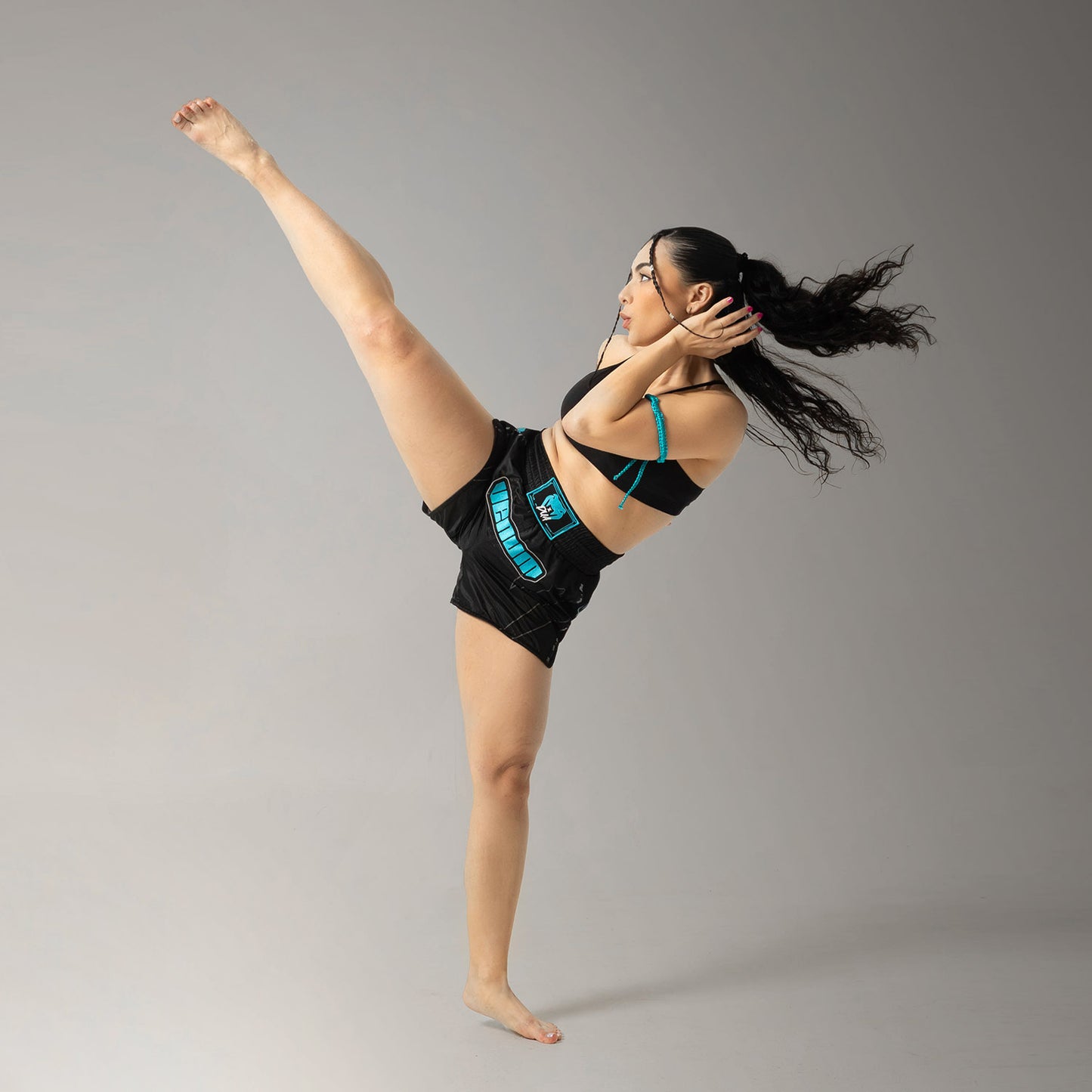 Шорты для муай-тай Venum x Dua - Чёрный/Электрик синий