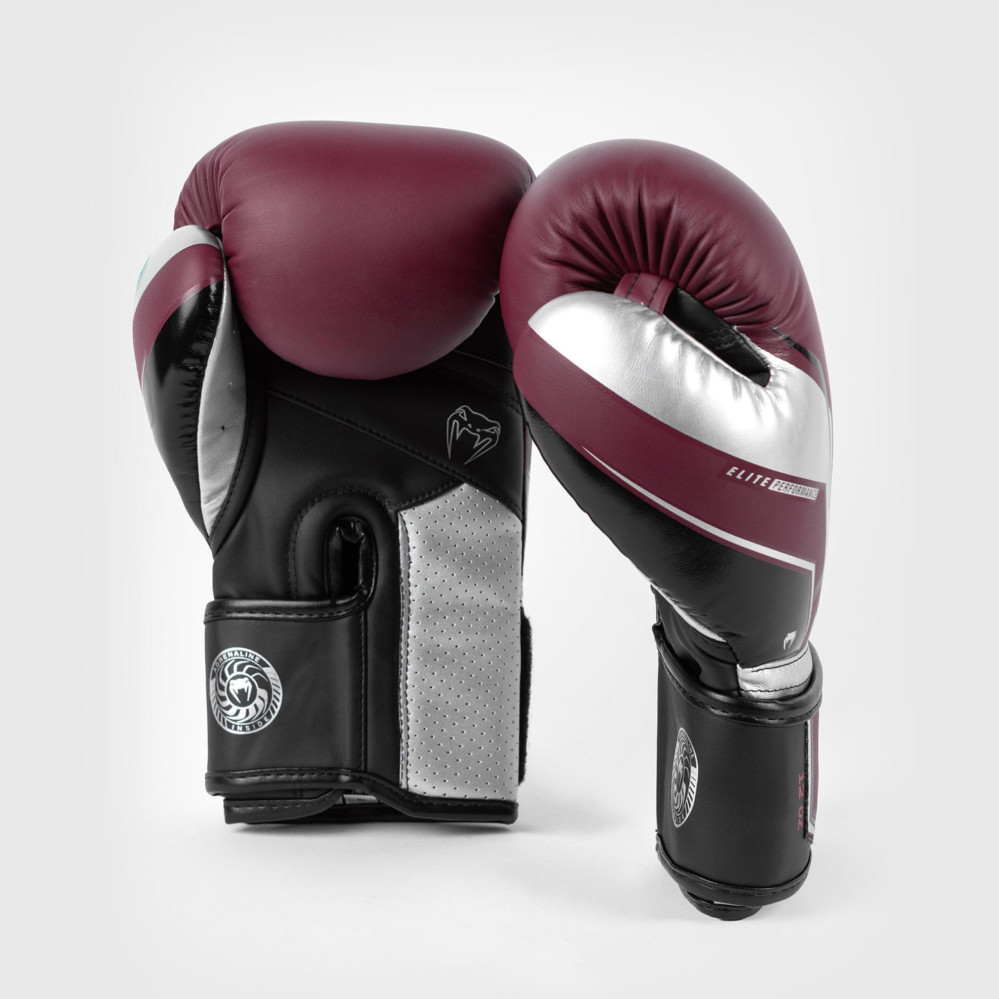 Venum Elite Evo Боксерские перчатки - бордовый/серебристый
