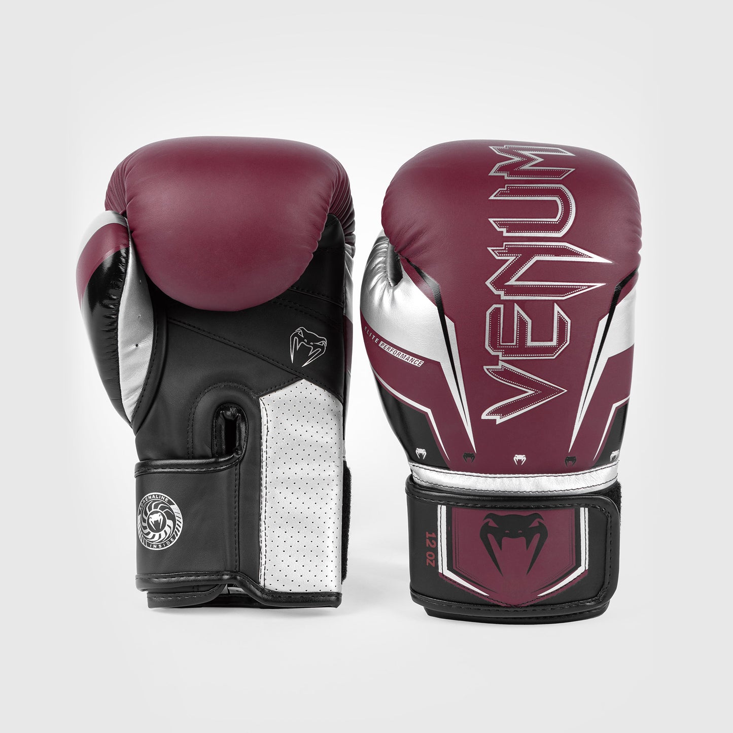 Venum Elite Evo Боксерские перчатки - бордовый/серебристый