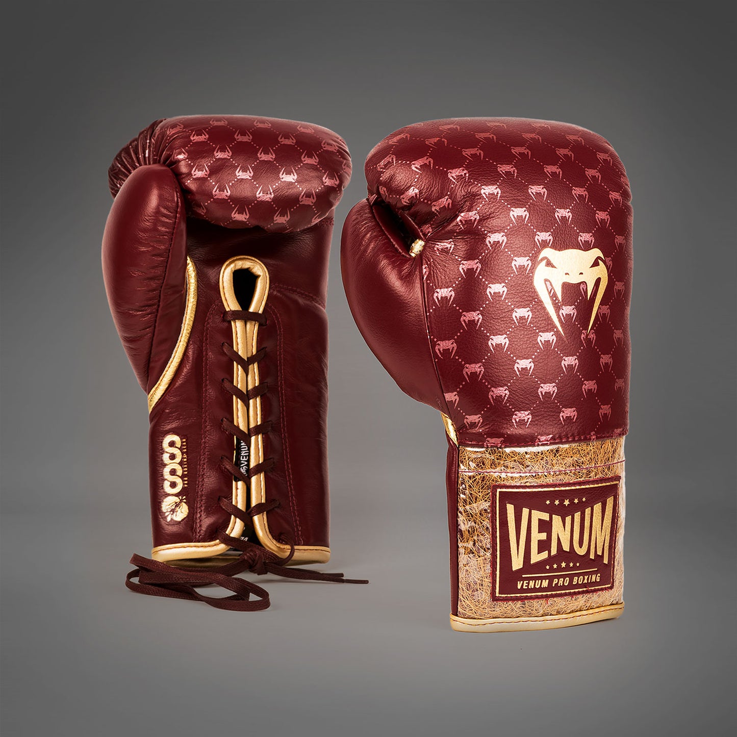 Боксерские перчатки Venum Coco Monogram Pro - красный гранат