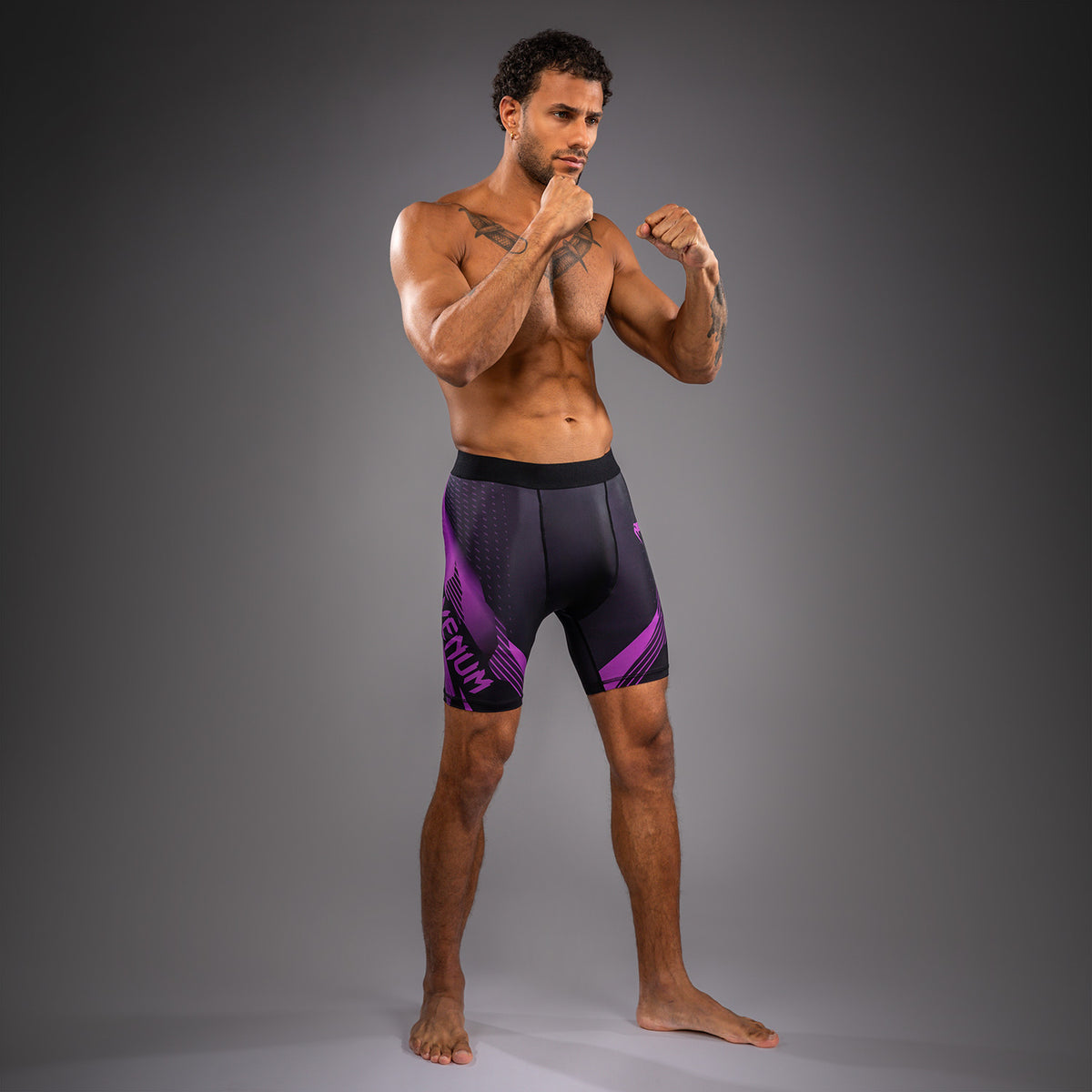 Компрессионные шорты Venum No-Gi 6.0 Vale Tudo - Чёрный/Фиолетовый