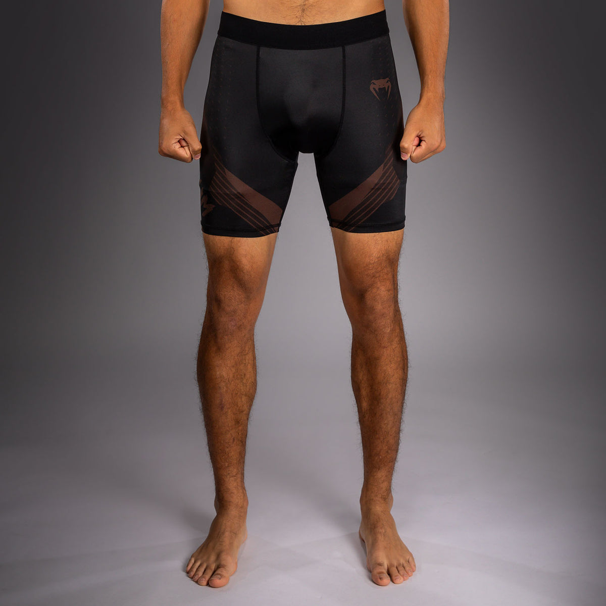 Компрессионные шорты Venum No-Gi 6.0 Vale Tudo - Чёрный/Коричневый