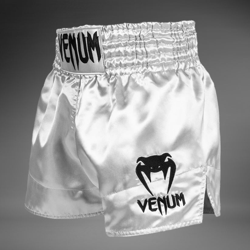 Шорты для тайского бокса Venum Classic серебристо-черные