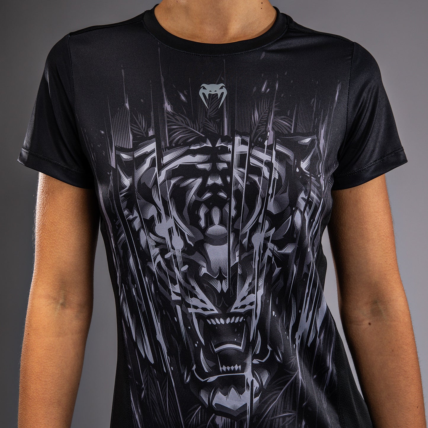 Футболка для женщин Venum Tiger Dry Tech - Черный / Серебряный