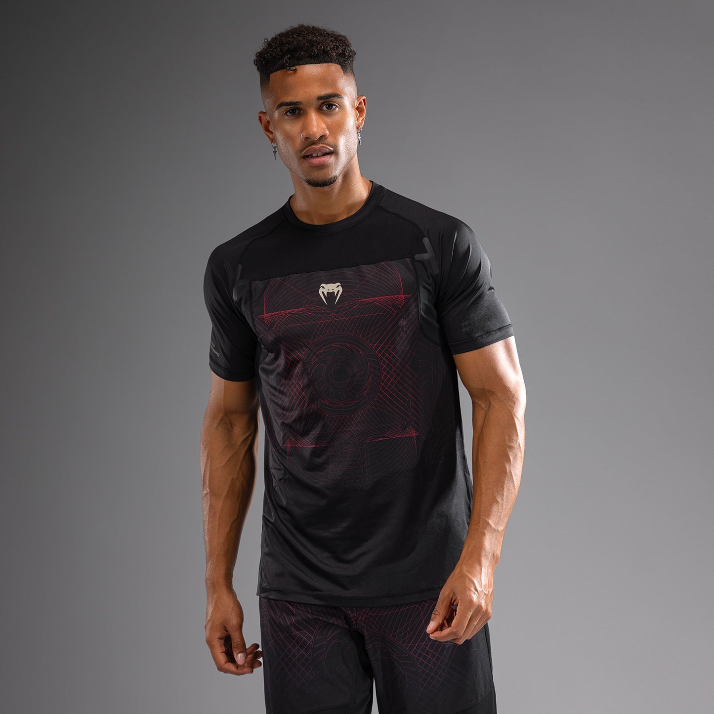 Футболка для мужчин Venum G-Fit Air Dry-Tech - Глубокий черный / Огненно-красный