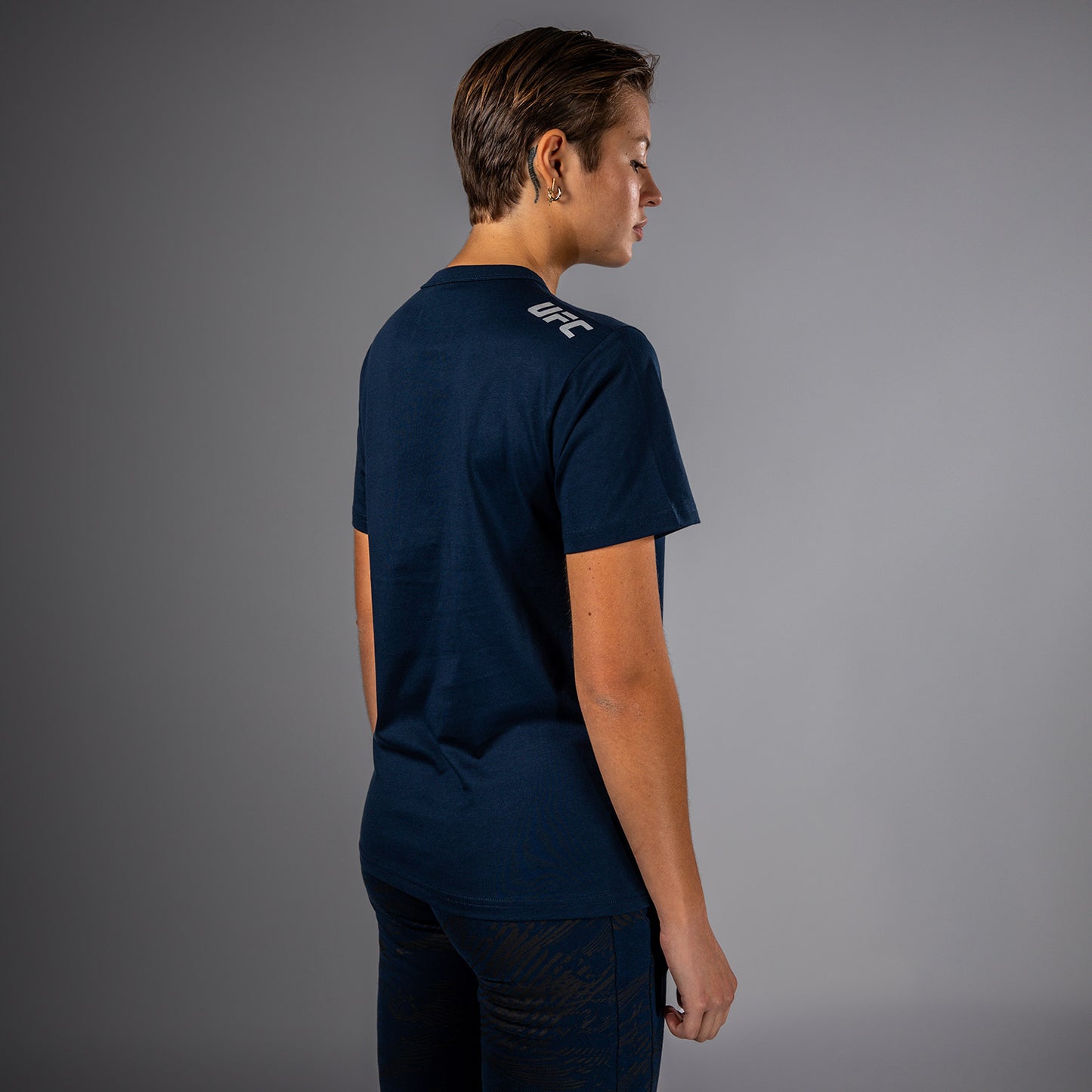 Футболка UFC Fusion by Venum Fight Week из хлопка с коротким рукавом для женщин - Solid Oceanic Blue