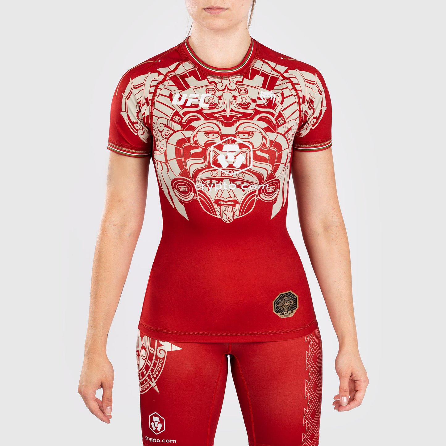 Noche UFC by Venum Authentic Fight Night Женский рашгард Performance с короткими рукавами - красный